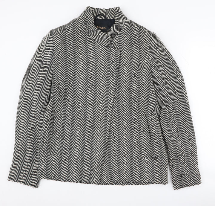 Jaeger Women's Black Herringbone Jacket Size 10