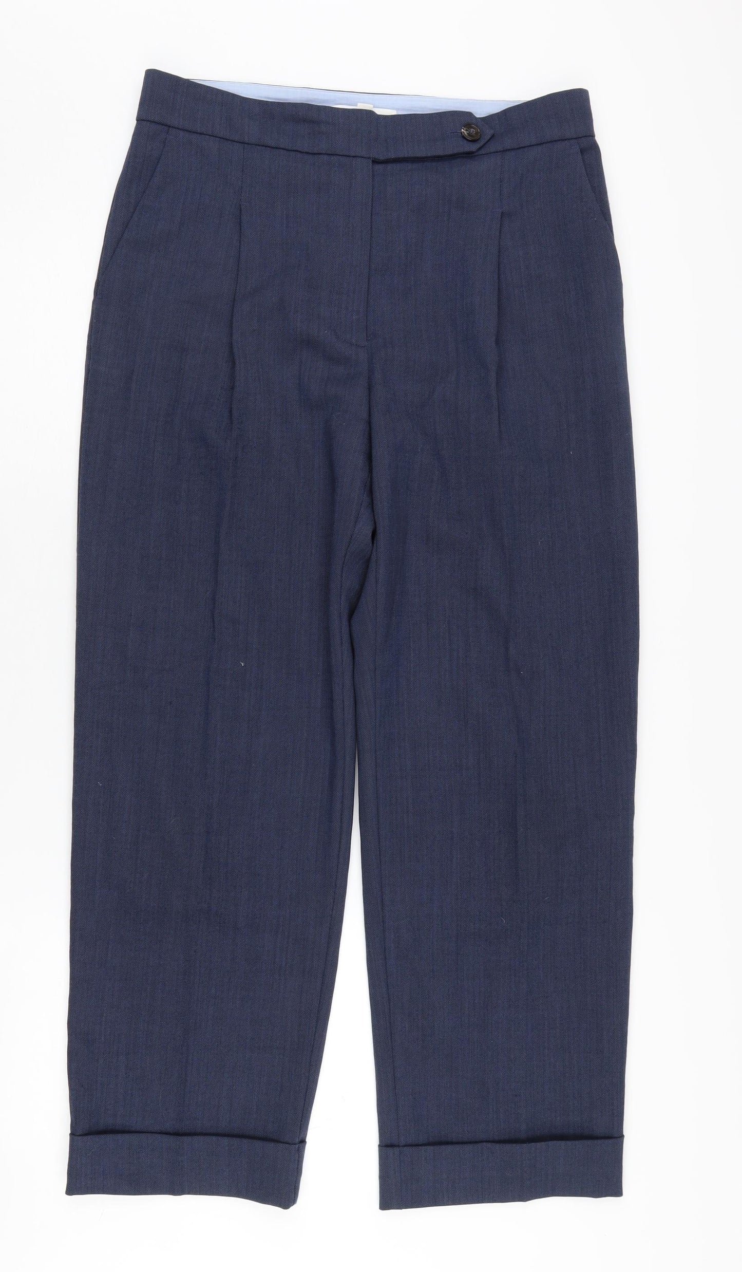 Marks and Spencer Women's Blue Straight Trousers Size 12
