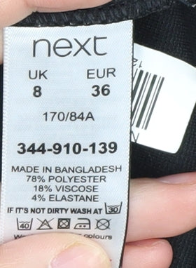 Next Women Black Size 8 Short Sleeve Dress