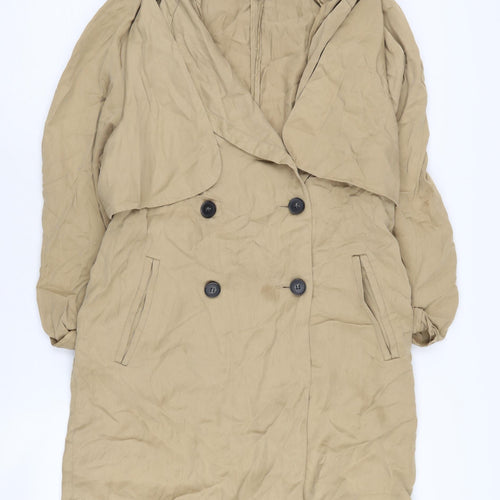 Topshop Women's Beige Trench Coat, Size 8, Belted Elegant