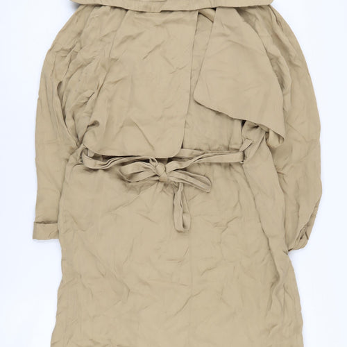 Topshop Women's Beige Trench Coat, Size 8, Belted Elegant