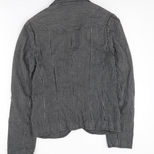 East Women's Black Pinstripe Blazer Size 8