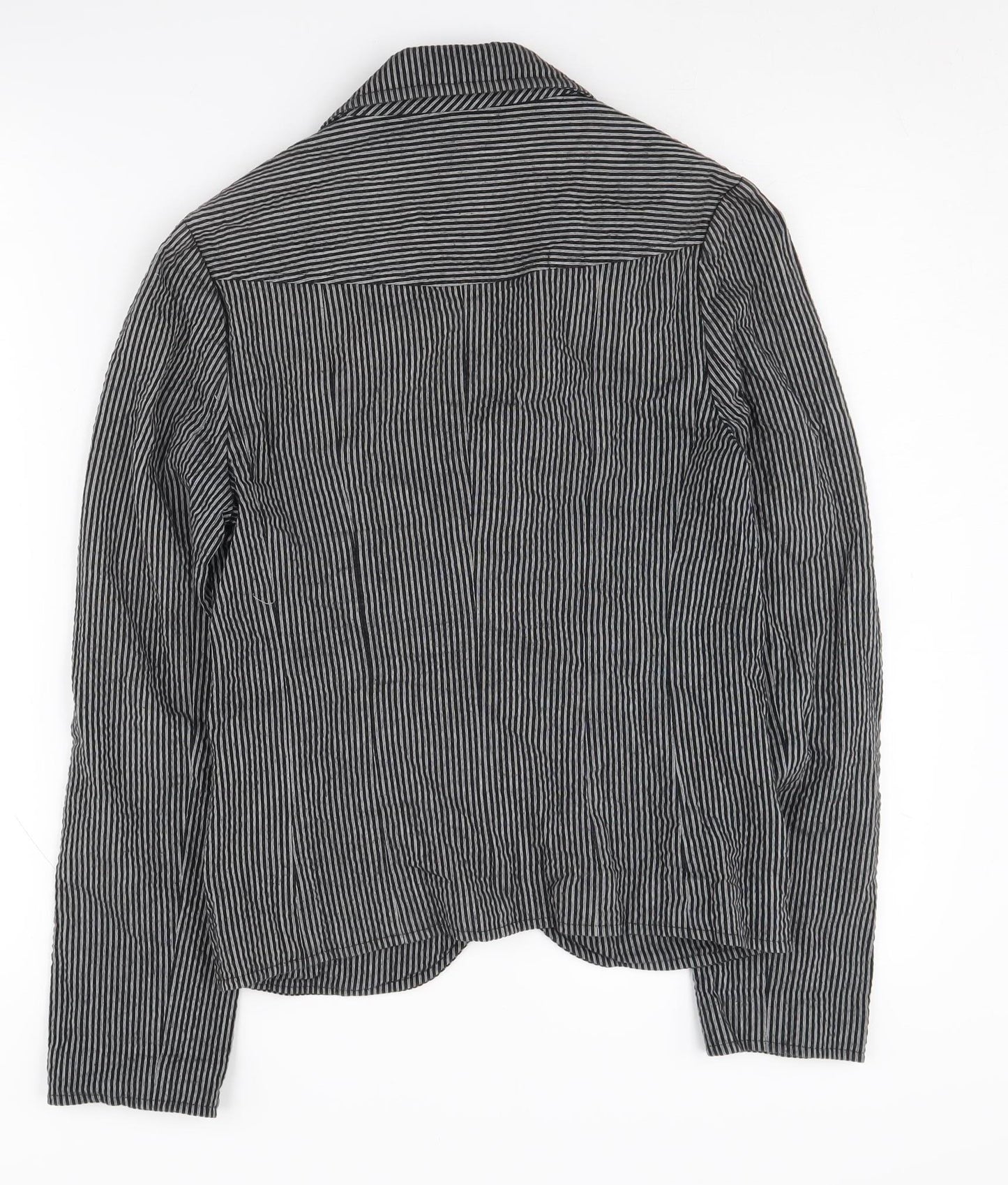 East Women's Black Pinstripe Blazer Size 8