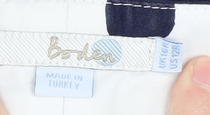 Boden Women's Blue Cotton Trousers Size 16