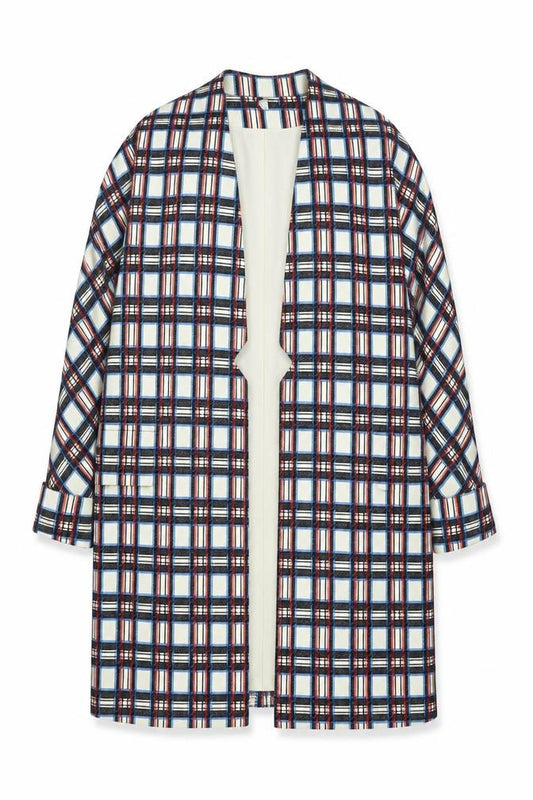Front view of Jovonna Women's Multicoloured Check Blazer S/M