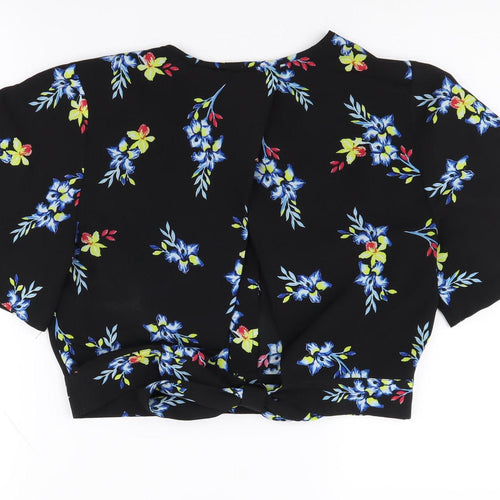 New Look Women's Black Floral Blouse, Size 10
