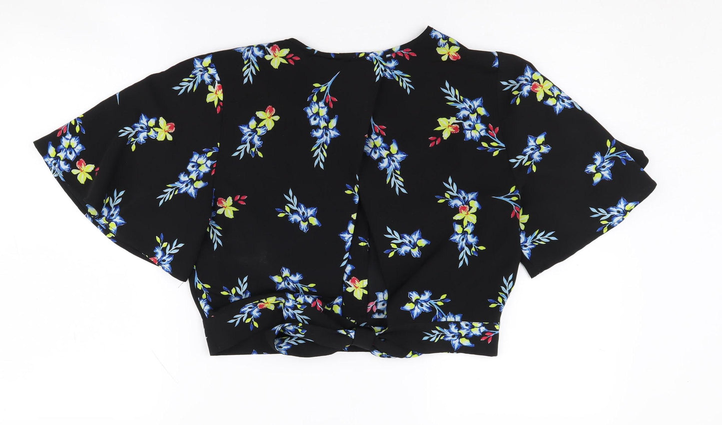 New Look Women's Black Floral Blouse, Size 10