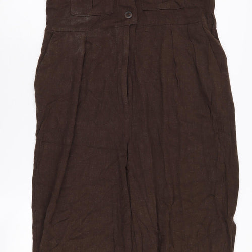 Warehouse Women's Brown Sleeveless Wide-Leg Jumpsuit