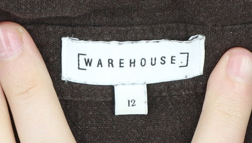 Warehouse Women's Brown Sleeveless Wide-Leg Jumpsuit