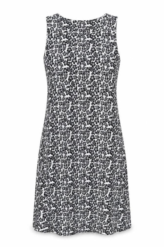 Front view of Marks & Spencer Women's Black Floral Dress, size 8