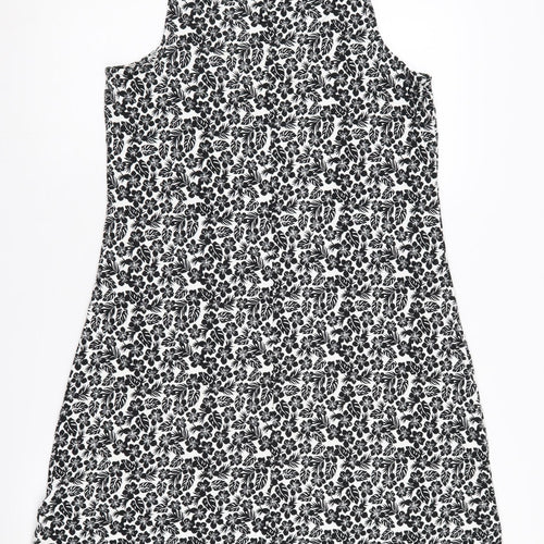 Marks and Spencer Women's Black Floral Dress Size 8