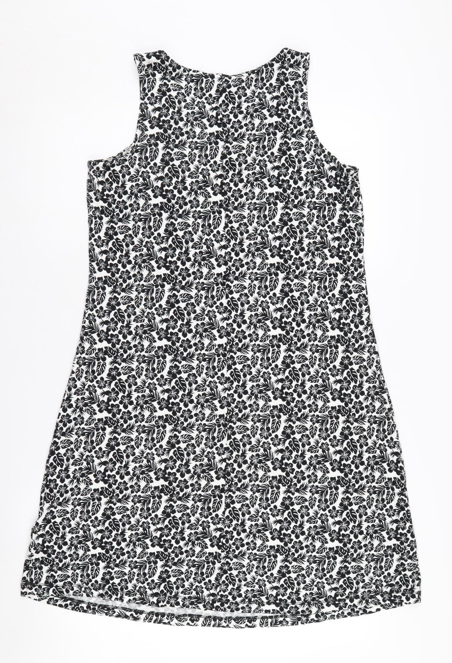 Marks and Spencer Women's Black Floral Dress Size 8