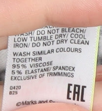 Marks and Spencer Women's Black Floral Dress Size 8