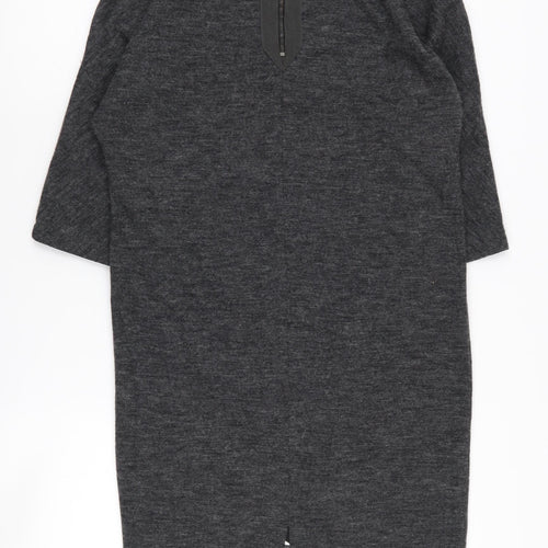 Mango Women's Grey Knee Length Shift Dress, Size S