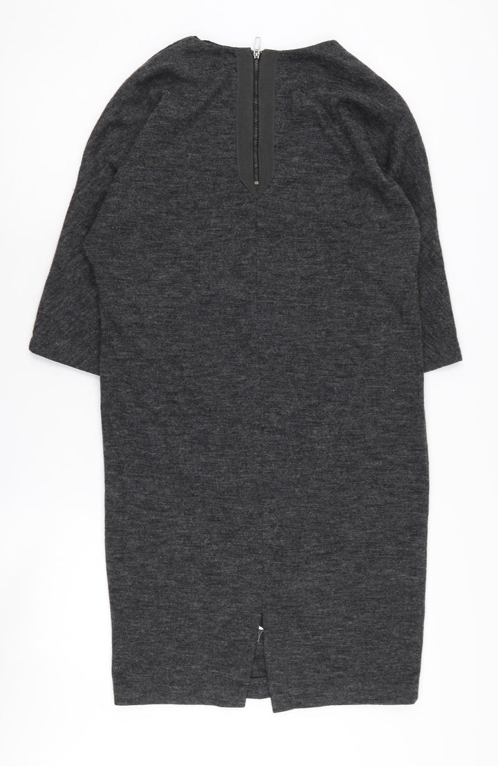 Mango Women's Grey Knee Length Shift Dress, Size S