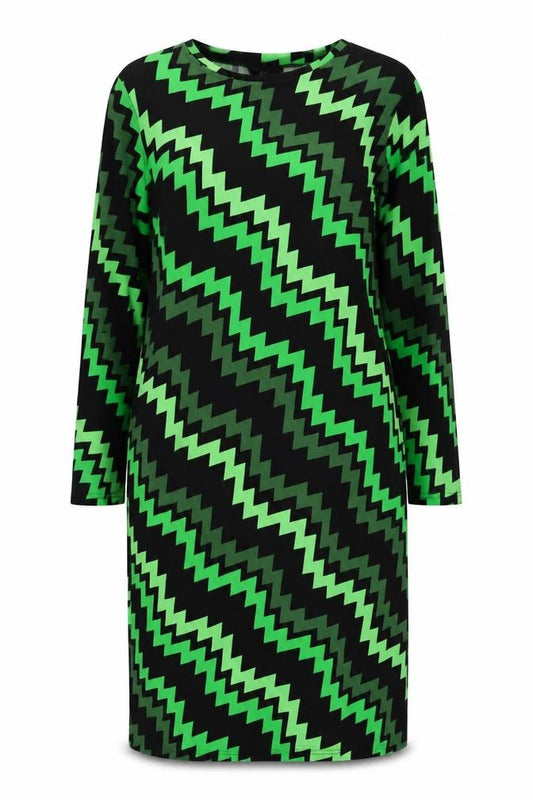 Front view of New Look Women's Multicoloured Chevron Dress, size L