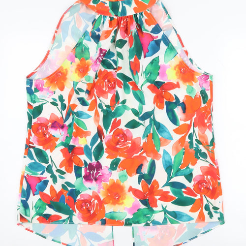 Roman Women's Floral Halter Sleeveless Blouse