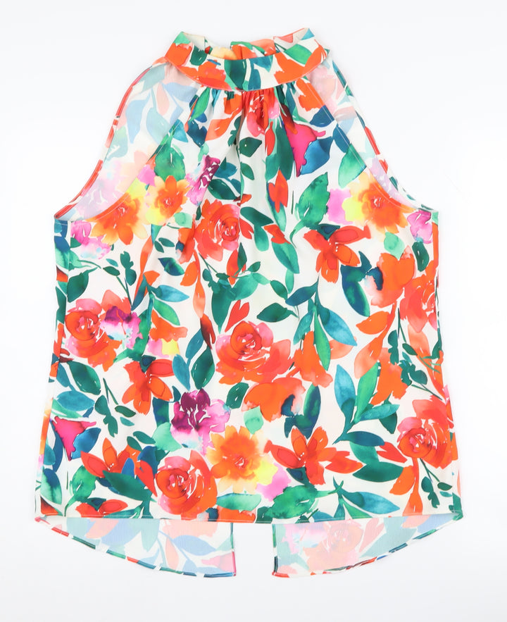 Roman Women's Floral Halter Sleeveless Blouse