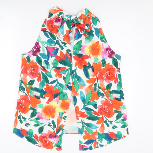 Roman Women's Floral Halter Sleeveless Blouse