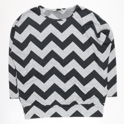 Apricot Women's Grey Chevron Pullover Jumper UK 12