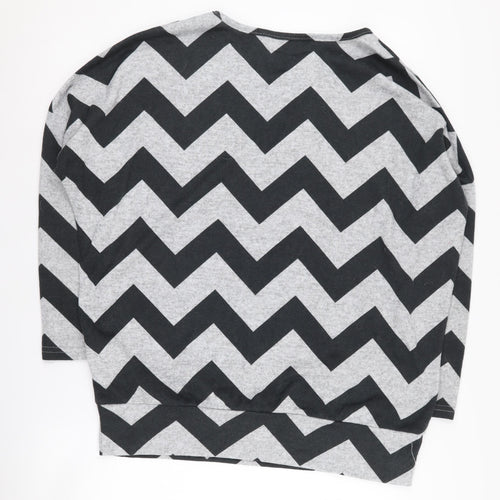 Apricot Women's Grey Chevron Pullover Jumper UK 12