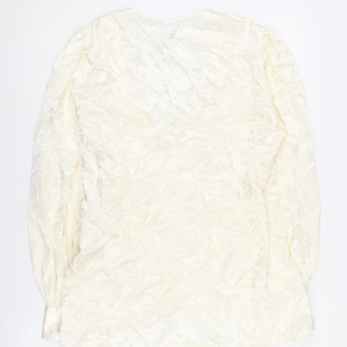 River Island Women's Ivory Wrap Blouse Size 10