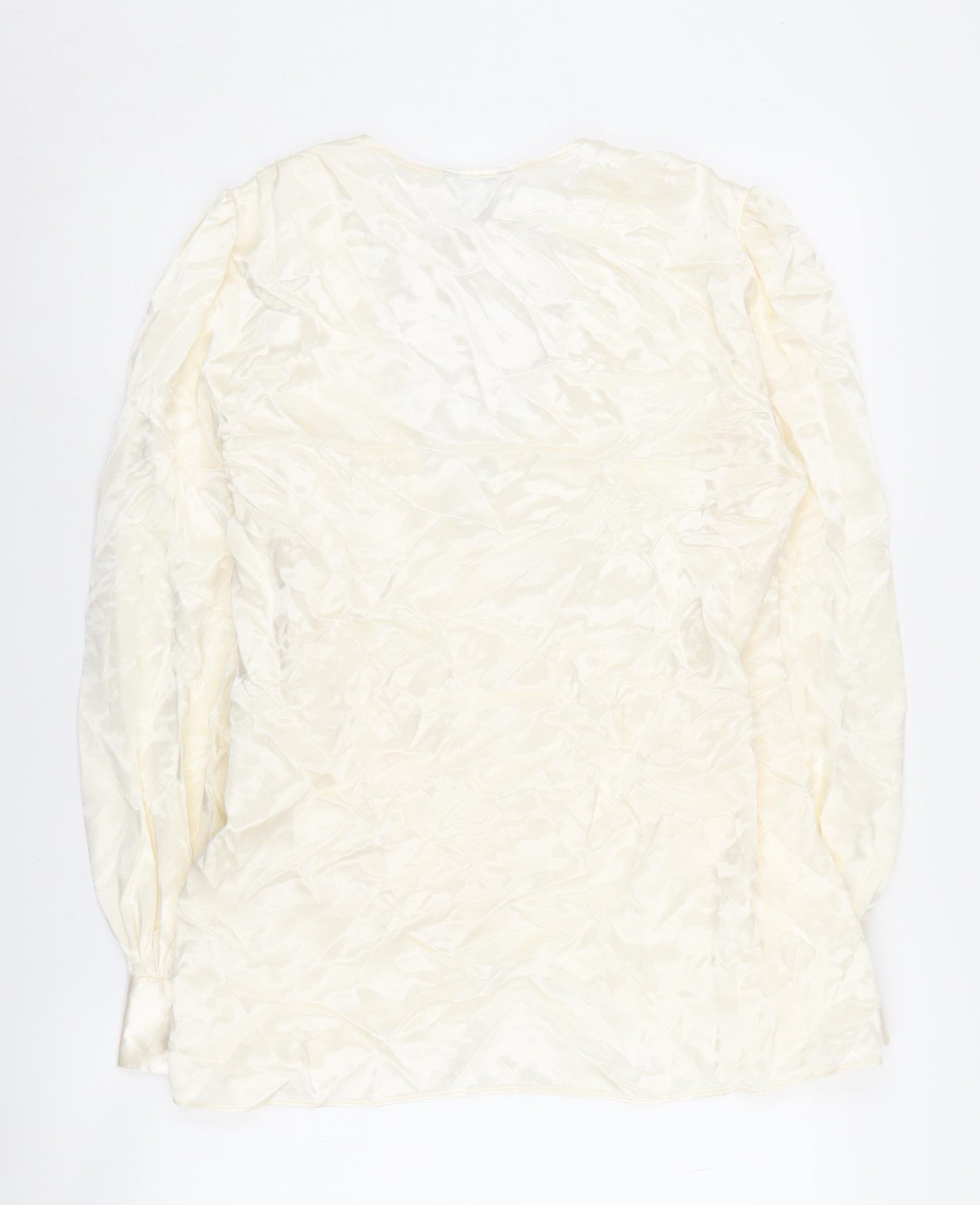 River Island Women's Ivory Wrap Blouse Size 10