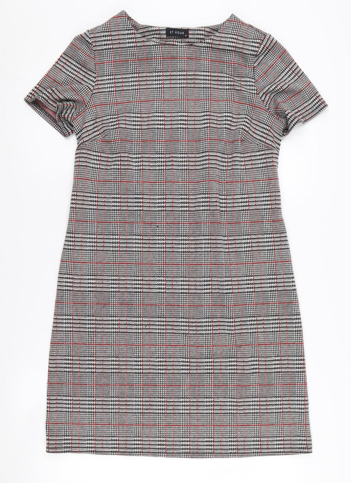 Et Vous Women's Multicoloured Check Shift Dress Size 12
