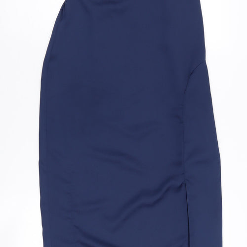 Lipsy Women's Blue Slip Dress Size 6 V-Neck Party