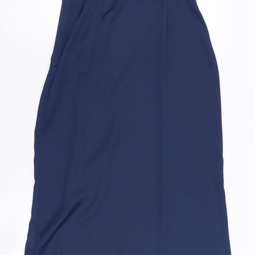 Lipsy Women's Blue Slip Dress Size 6 V-Neck Party