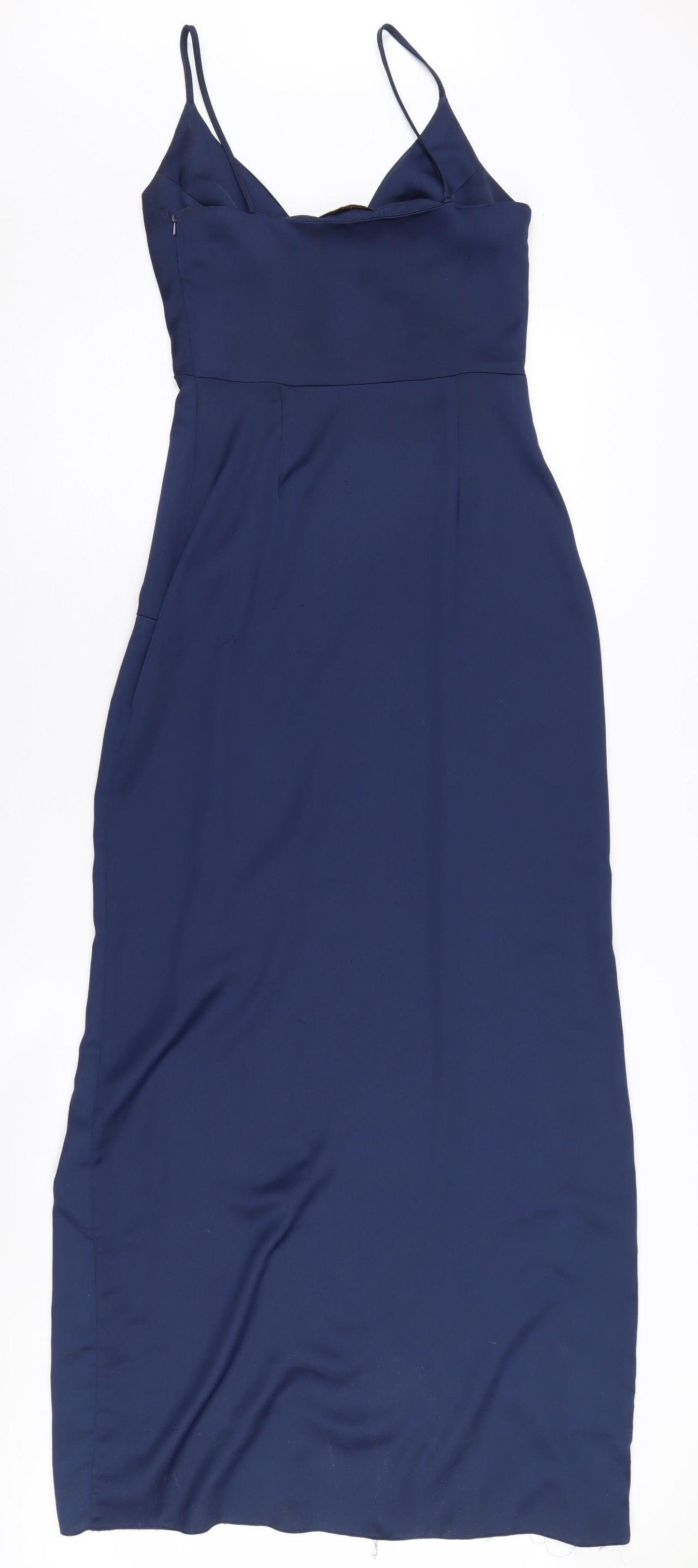 Lipsy Women's Blue Slip Dress Size 6 V-Neck Party