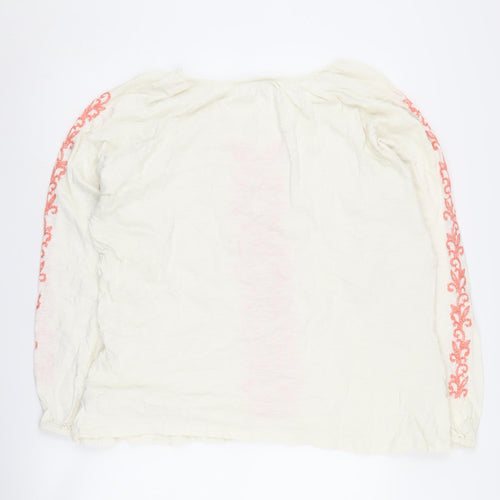 Cotton Traders Women's Ivory Embroidered Blouse Size 22