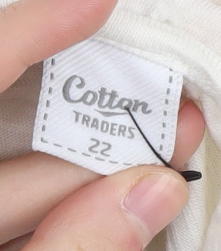 Cotton Traders Women's Ivory Embroidered Blouse Size 22