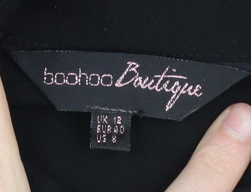 Boohoo Boutique Women’s Black Studded Collar Shirt