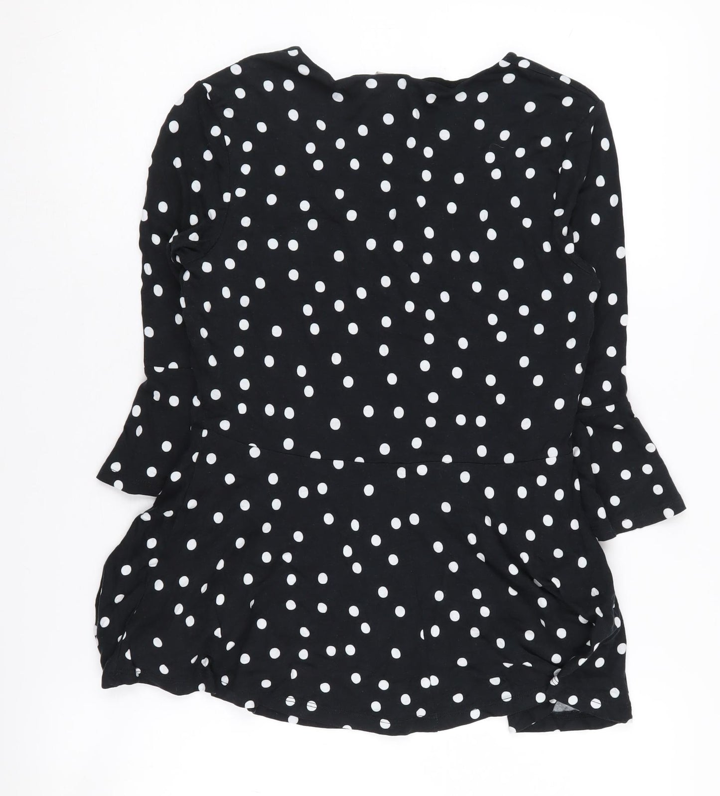ASOS Women's Black Polka Dot V-Neck Top UK 8