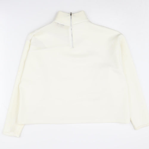 Zara Women's Ivory Mock Neck Sweatshirt Size 8
