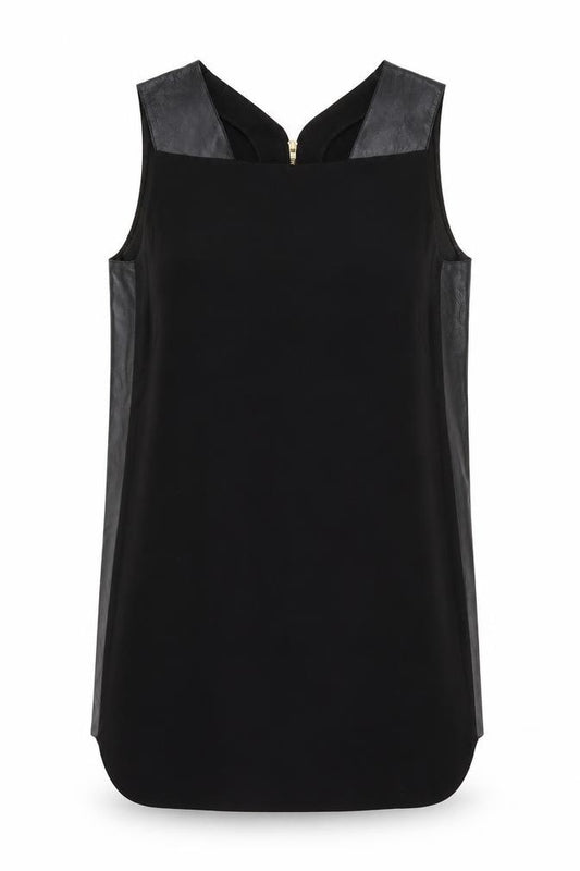 Front view of Mango Collection Women's Black Sleeveless Dress, size 12