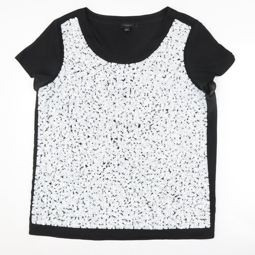 Ann Taylor Women's Black Sequin Party T-Shirt L