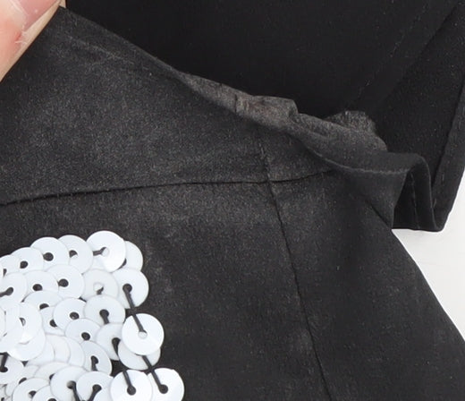 Ann Taylor Women's Black Sequin Party T-Shirt L