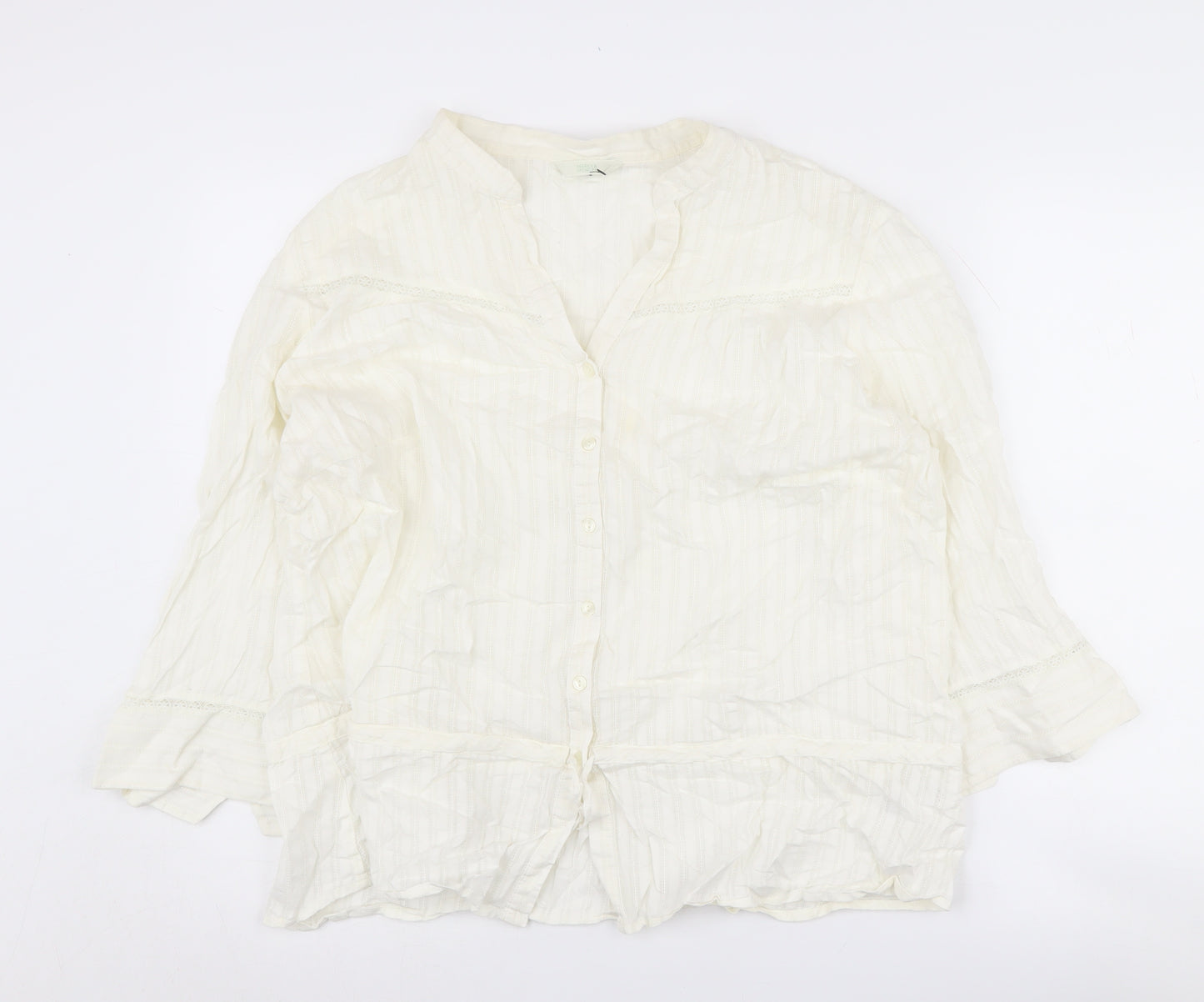 Marks & Spencer Women's Ivory 3/4 Sleeve Blouse, Size 22