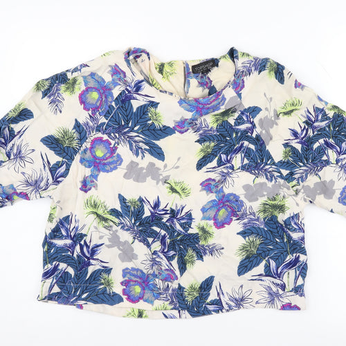Topshop Women's Multicoloured Floral Blouse Size 12