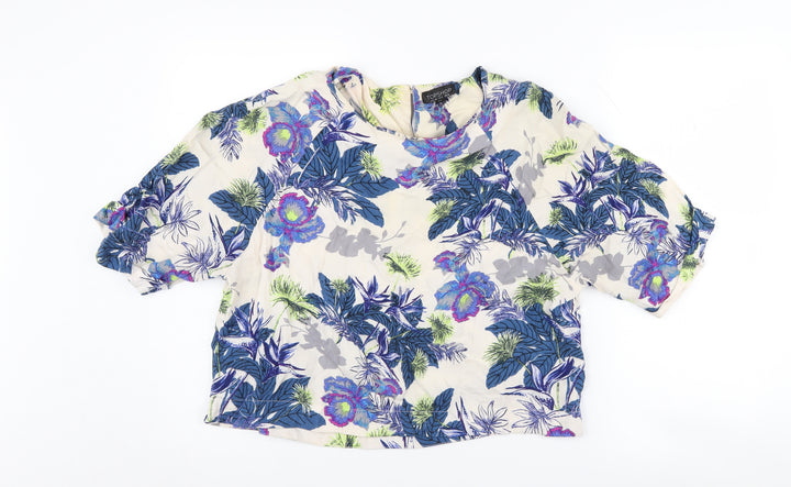 Topshop Women's Multicoloured Floral Blouse Size 12