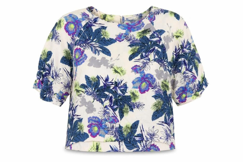 Front view of Topshop Women's Multicoloured Floral Blouse, size 12
