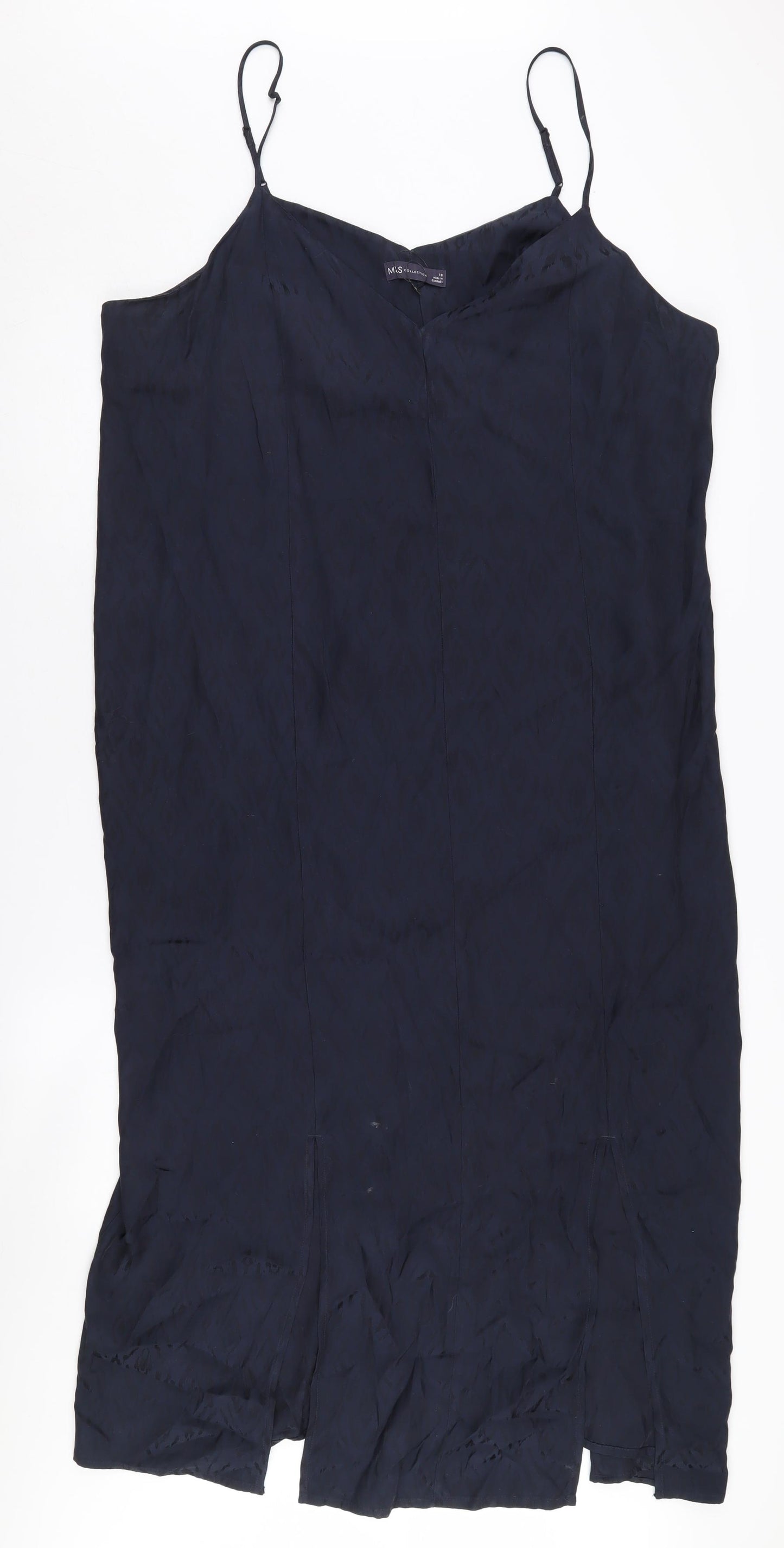 Marks and Spencer Black Long Slip Dress Women Size 18