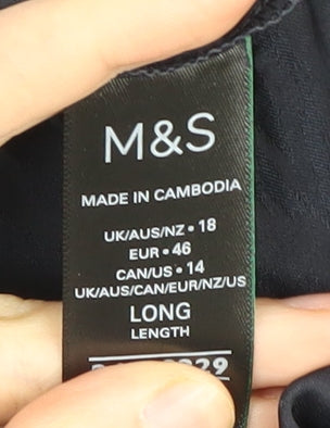 Marks and Spencer Black Long Slip Dress Women Size 18