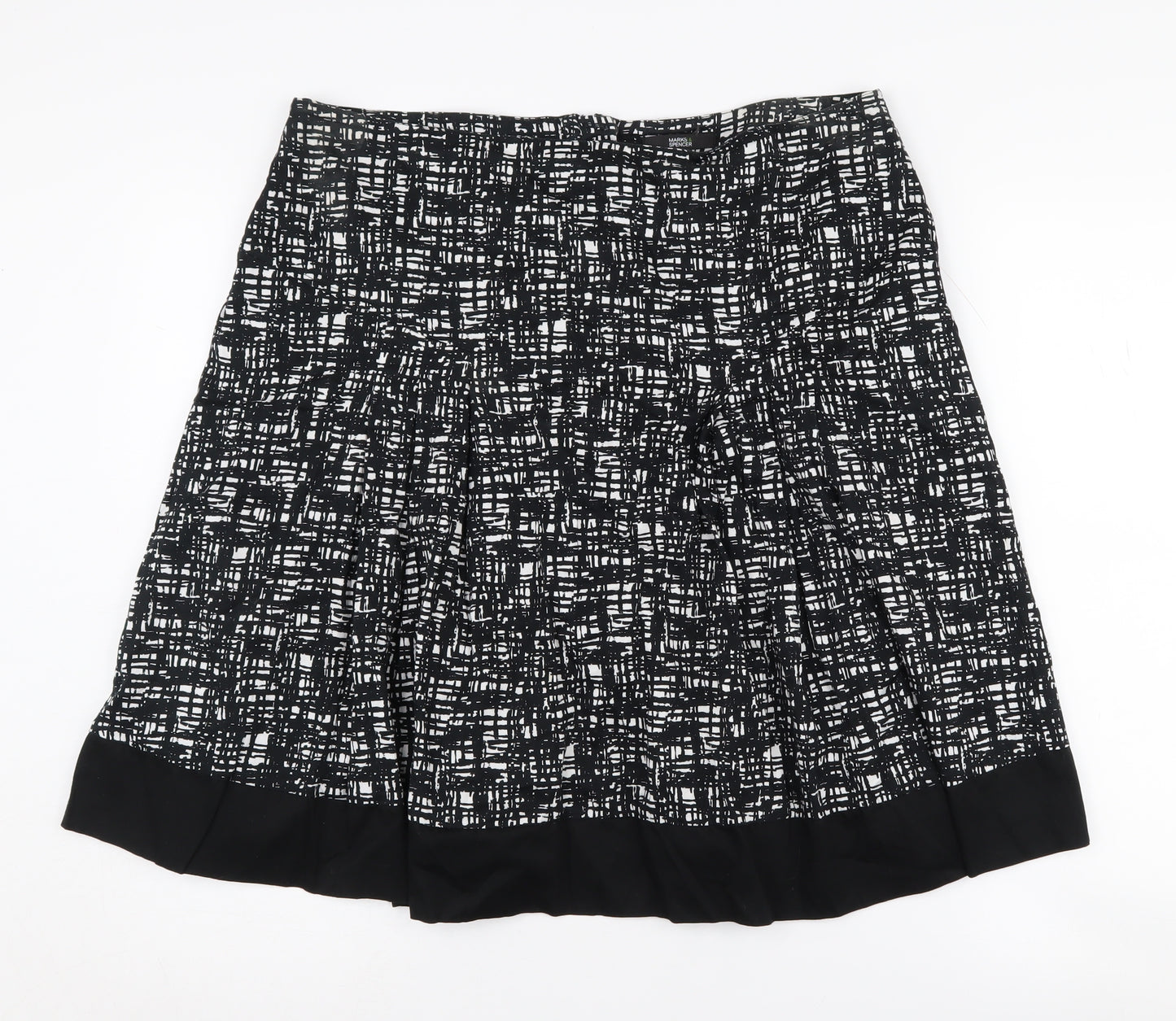 Marks and Spencer Women's Black Geometric Skirt Size 16