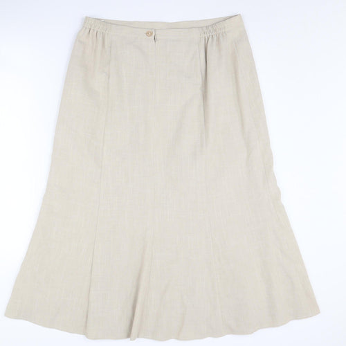 Eastex Women's Beige A-Line Midi Skirt Size 16