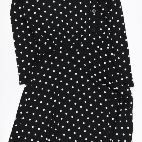 Zara Women's Black Polka Dot Dress Size 2