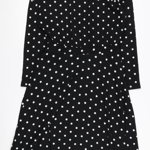 Zara Women's Black Polka Dot Dress Size 2