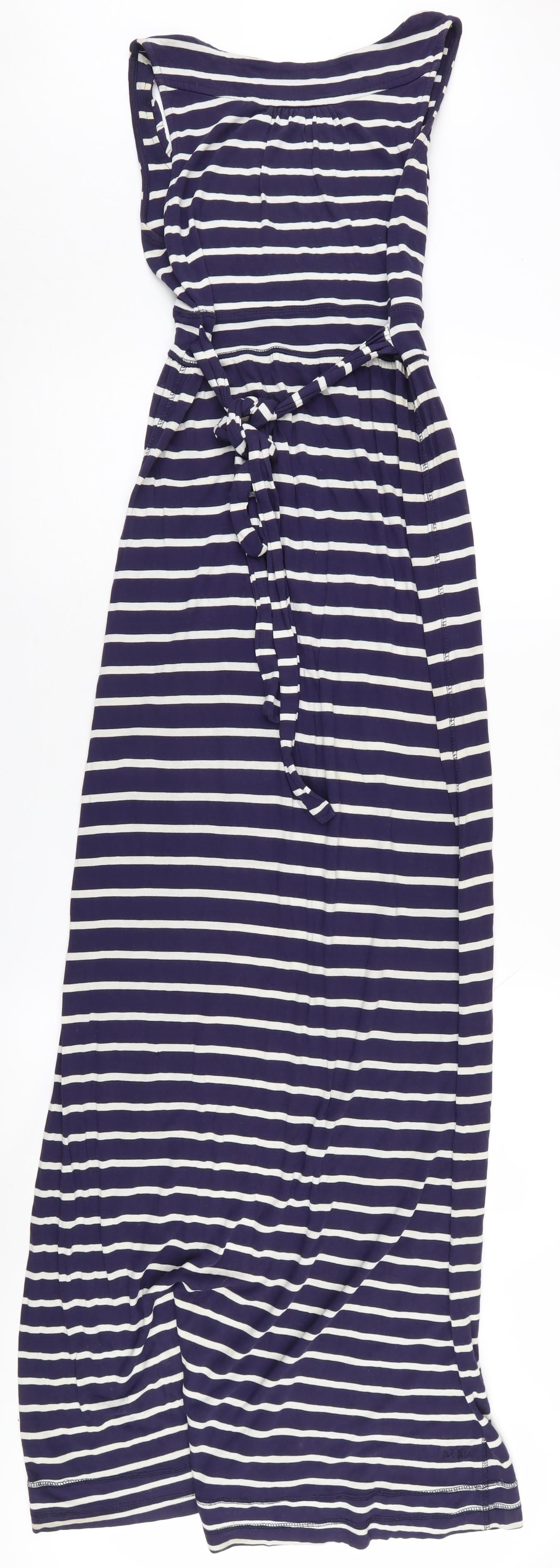 Fat Face Women's Blue Striped Wrap Dress Size 8